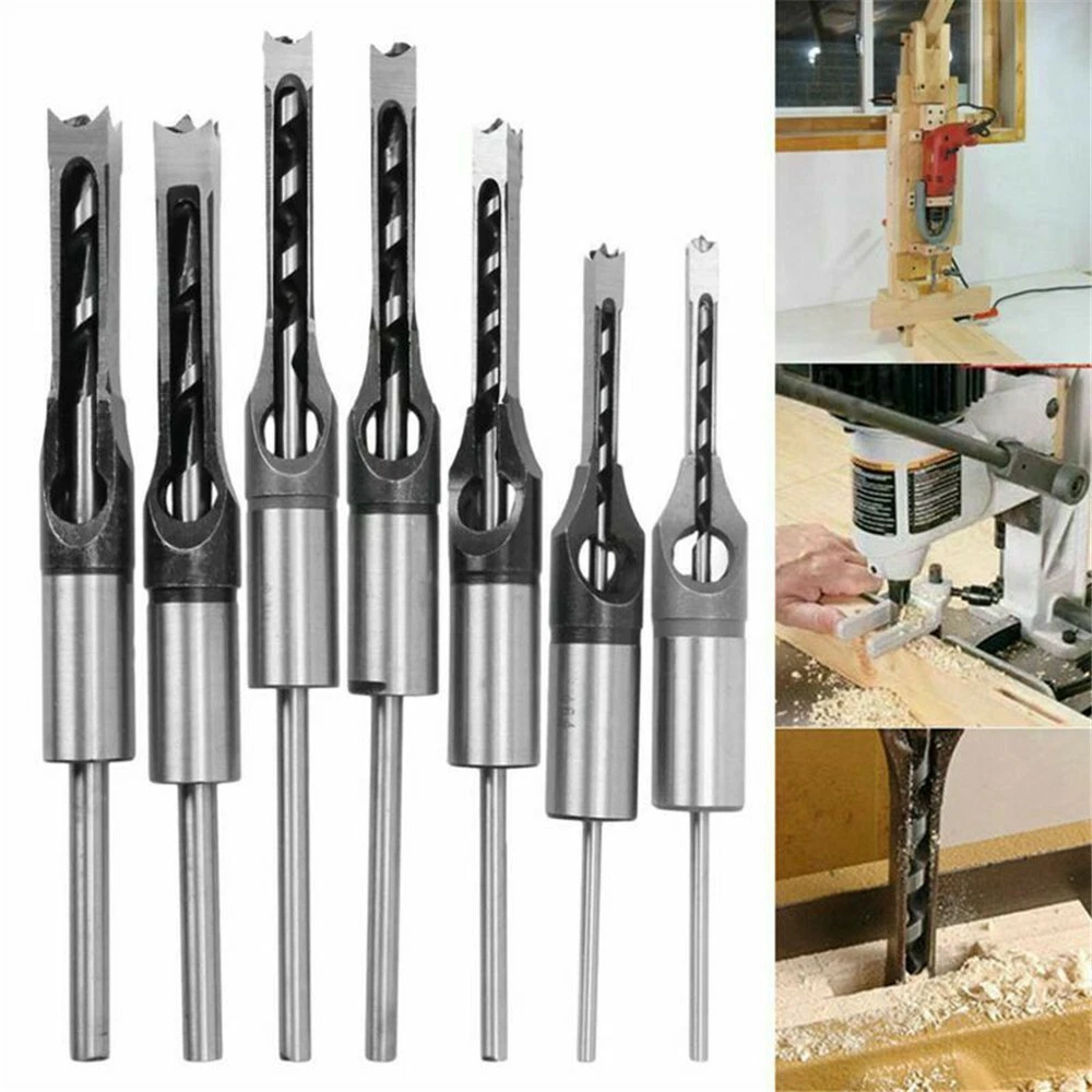 7pcs Square Hole Drill Hole Saw Square Hole Drill Carpentry Square
