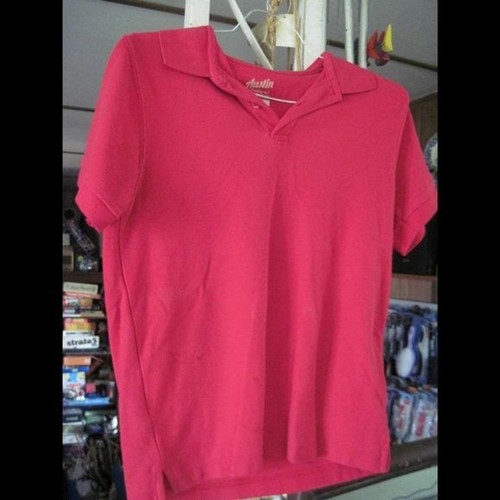 Red Austin Trading Co. L 14 16 School Uniform Collared Polo Shirt Preowned Marks - Picture 4 of 5