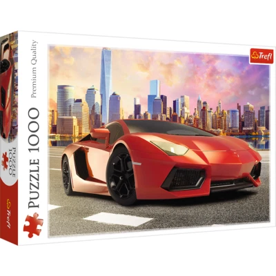 TREFL 1000 Teile Puzzle Sunset Ride rot Lamborghini Hurracan Sportwagen Skyline