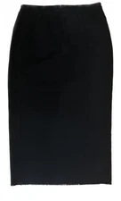 Isabel Marant Black Long Skirt Wool Blend Textured Fabric Raw Hem Size 40 US 8