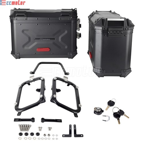 2x Motorcycle Hard Trunk Saddlebags Side Case Mounts Brackets For Harley Softail - Picture 3 of 12