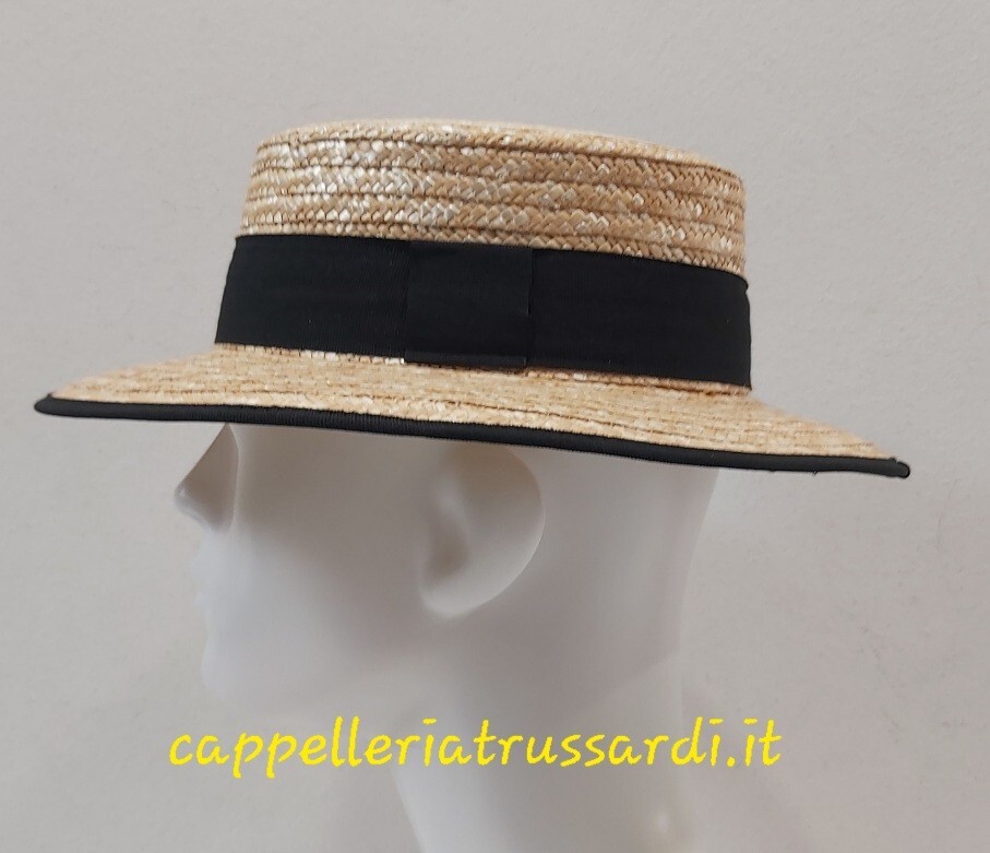 Sombrero De Paja Magiostrina Canotier Hecho En Italia