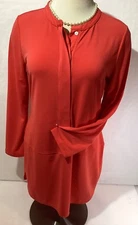 Lauren Ralph Lauren Size M Woman’s Blouse Top Tunic Color Orange Long Sleeves