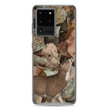 Deer and Camo Cell Phone Case for Samsung Camouflage Leaves and Buck Case Cover