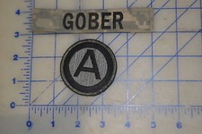 ' US military issue name tape and shoulder patch unit gober acu A