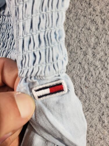 Tommy Hilfiger Jeans Mono Para Mujer Pequeño Azul Volantes Lavado al Cielo Informal Elastizado - Imagen 7 de 14