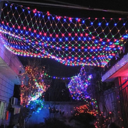 444LED Peacock Waterfall Net Mesh Curtain Light Fairy String Lights Xmas Party - Picture 3 of 30