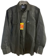 Wrangler Authentic Cowboy Cut Western Shirt Pearl Snap Heavyweight Mens XL NWT