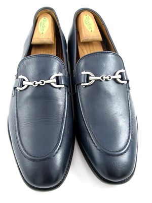 Allen Edmonds ''STANTON'' Leather BIT Penny Loafers 10.5 EEE Navy WORN ONCE (605N)