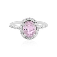 Cavill Kunzit Ring 1,872Ct Oval Sterling Silber Platin Zirkon Damen Echtschmuck