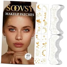 40pcs Glitter Freckles Face Tattoo, Gold Face Glitter Sparkle 40pcs Gold-1