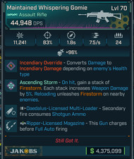 Borderlands 4⭐GOMIE ASSAULT RIFLE⭐INCENDIARY OR⭐SHOTGUN AMMO⭐RIPPER MAG⭐JAKOBS