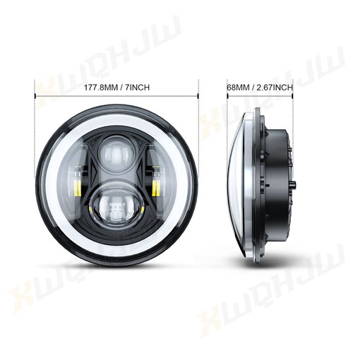 Pair 7"inch Round LED Headlights With DRL RGB For Chevy Truck 1947-1957 - Picture 2 of 12