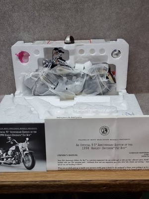 Franklin Mint Maßstab 1:10 1998 95th Anniversary Harley Davidson Fat Boy Neu