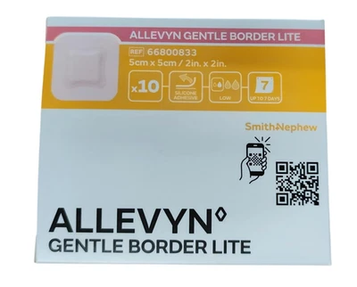 ALLEVYN Gentle Border Lite Advanced 5 X 5 cm Silicone Gel Adhesive -10 Dressings
