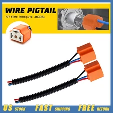 Wire Pigtail Male Extension 9003 H4 Two Harness Headlight Plug Connector Socket