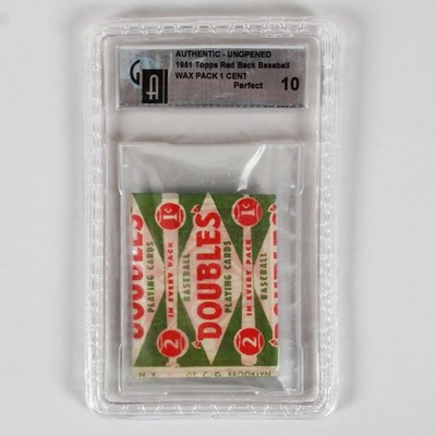 1951 Topps Red Back Unopened  1 Cent Baseball Wax Pack - GAI 10 Perfect