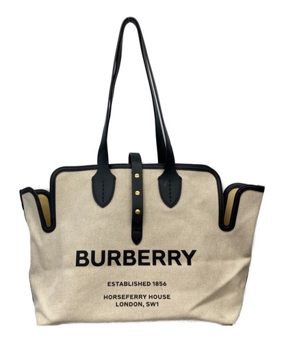 Burberry Canvas Tote Bag 80313181 Ivory #TFB11375