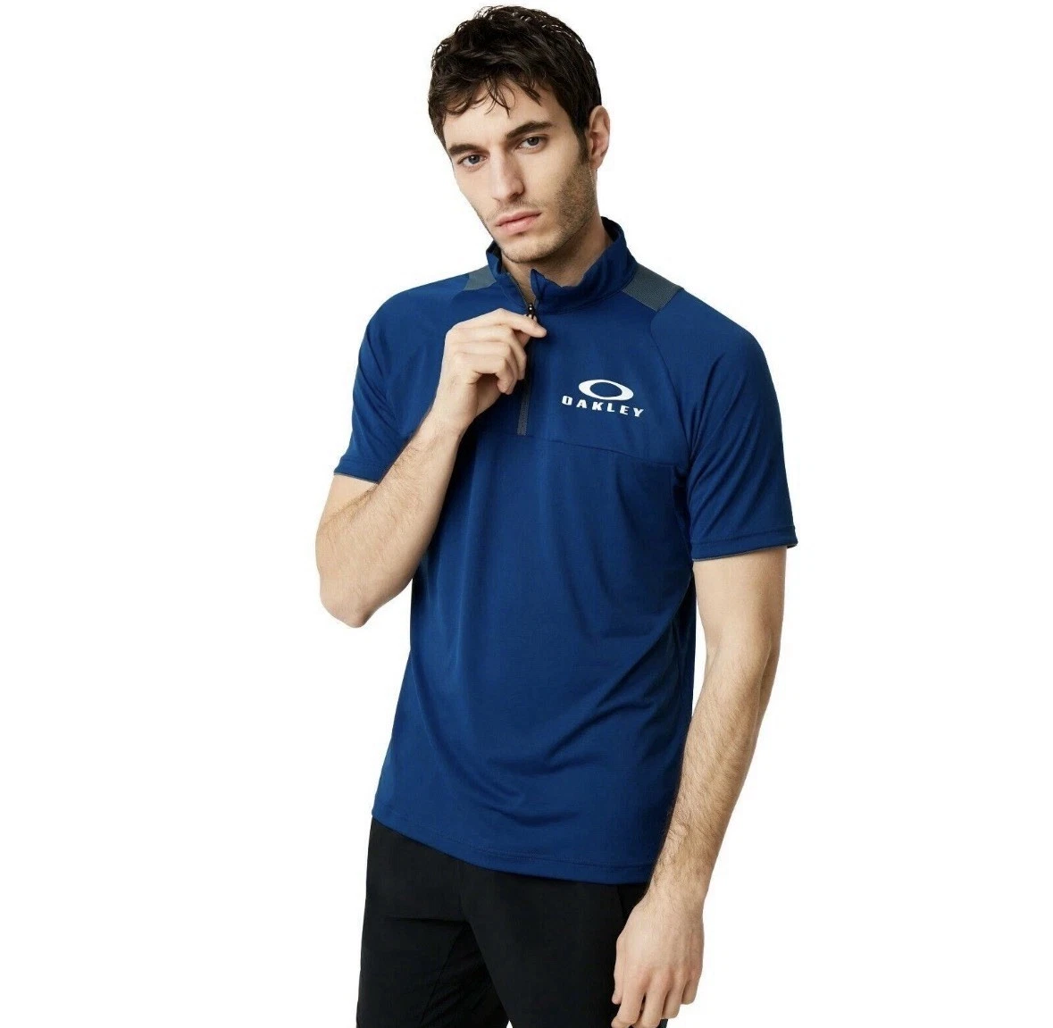 Oakley Enhance 1/4 Zip SS Navy Mock 9.0 Neck Top Men's Small Cycling Active
Opens in a new window or