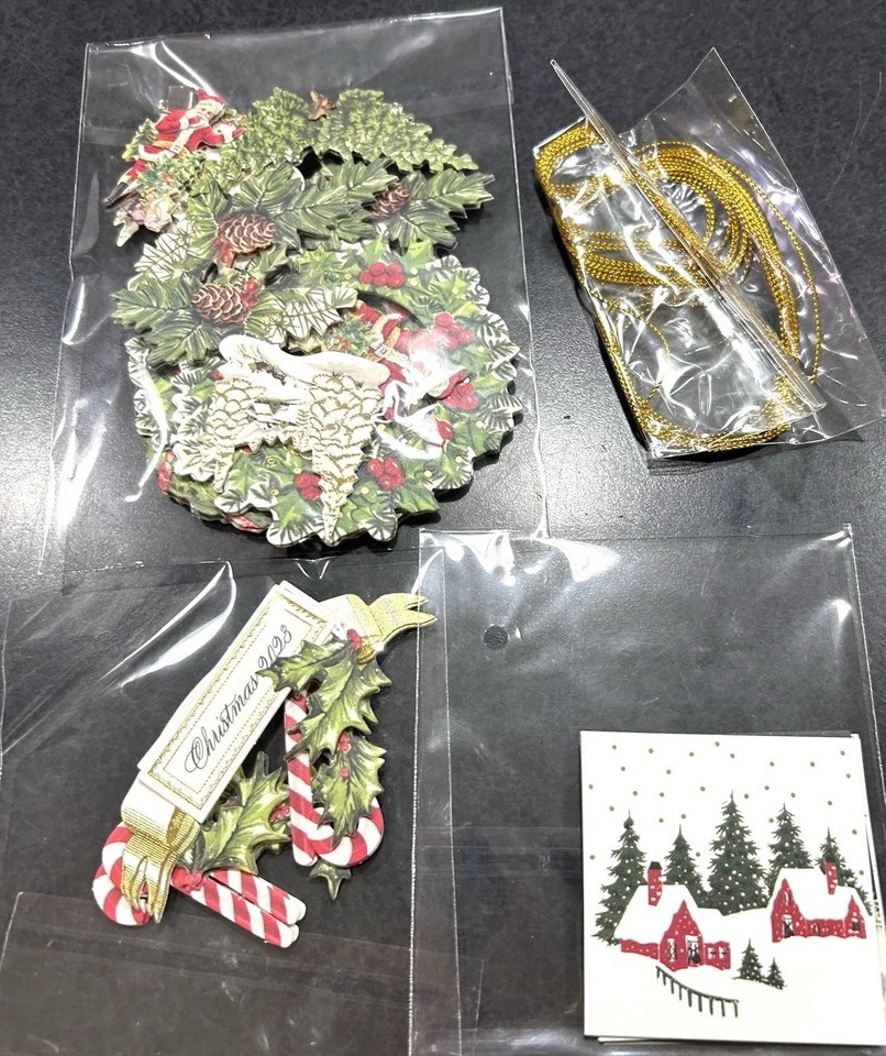 Kit de adornos de reliquia troqueles cartulina adornos sentimientos cable RARO Foto 3 de 4