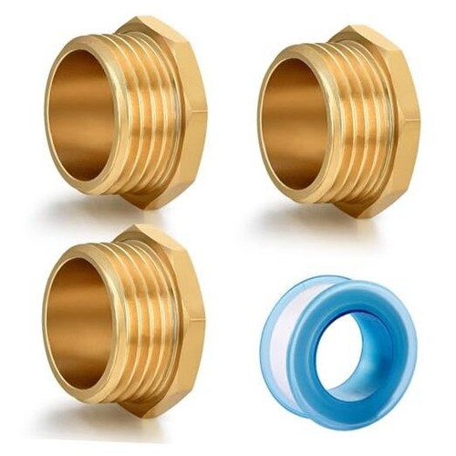 4 Pcs Garden Hose Cap 3/4" Ght Male Brass Pipe Plug Outer - View #11