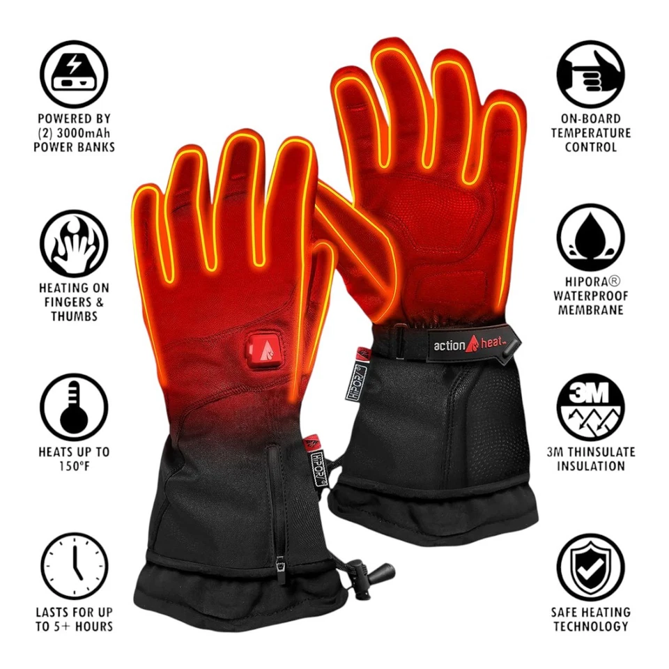 ActionHeat Gloves 5V Premium Heated Womens Black AH-SG-5V-1 - Image 3 of 3