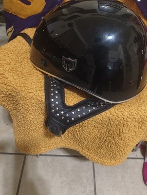 Harley Davidson Size MD Half Shell Helmet Women's Studded Ear Loop