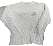 Vineyard Vines Men's Snow Board Meeting White Long Sleeve T Shirt Large