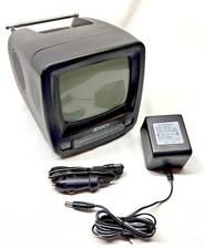 Vintage Jensen J53-BWR 5" Portable Black  White TV CRT AM FM Radio