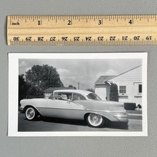 Vtg 1957 Oldsmobile Super 88 Holiday Coupe Car Photo Snapshot 1950s Automobile