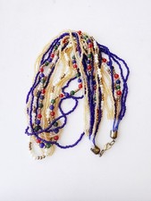 Vintage Jewelry Plastic Beaded Multi-Strand Necklace 28 Inches