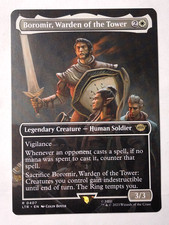 boromir mtg card Magic The Gathering - The Lord of the Rings - Tales of Middle-Earth - Boromir, Warden of the Tower (Showcase Card) look at the top six cards of your library Boromir, Warden of the Tower