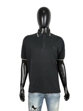 Polo PAUL & SHARK Uomo Nera Zip Cotone Piqué Logo Regular Fit Casual Taglia M