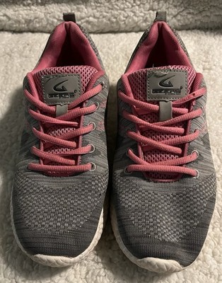 Geers by Dream Seek Size US 8.5 Gray, Pink, & White Women's Mesh Sneakers shoes