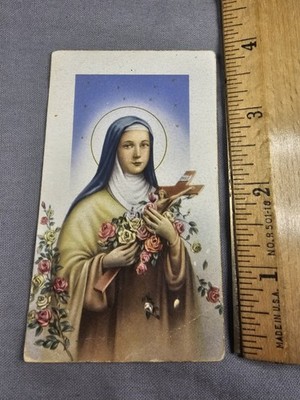 Vintage Holy Prayer Card St Therese Of Lisieux Religious Christian Gift C98
