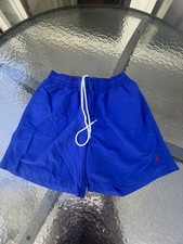 Polo Ralph Lauren Men's Blue Swim Trunks L Drawstring Elastic Waist Mesh Lined