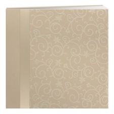 Pioneer Scroll Embroidery Fabric Post-Bound Album 12x12 inch Scrapbook Ivory