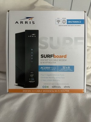 ARRIS SBG7600AC2 SURFboard DOCSIS 3.0 Cable Modem WiFi Router AC2350 32x8