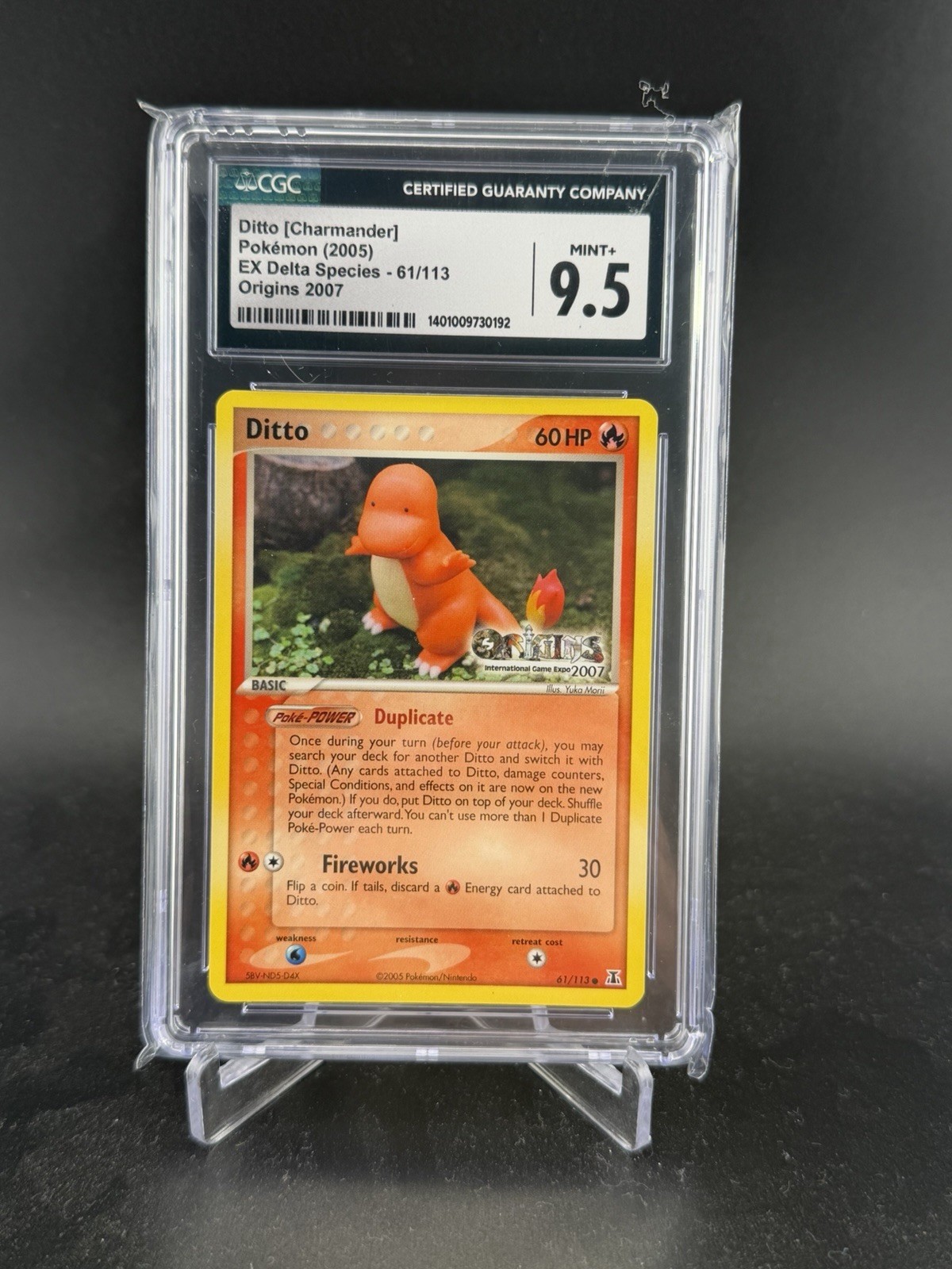 Pokemon TCG EX Delta Ditto (Charmander) Card 61/113 origins Stamped Cgc 9.5