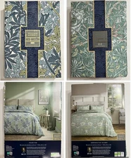 William Morris King / Queen FOLIAGE BLUE / HONEYSUCKLE TULIP SEA GREEN Duvet Set