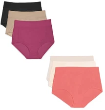 Warner’s No Muffin Top Brief Panties, Size 5/Small, Lot Of 6, NWT