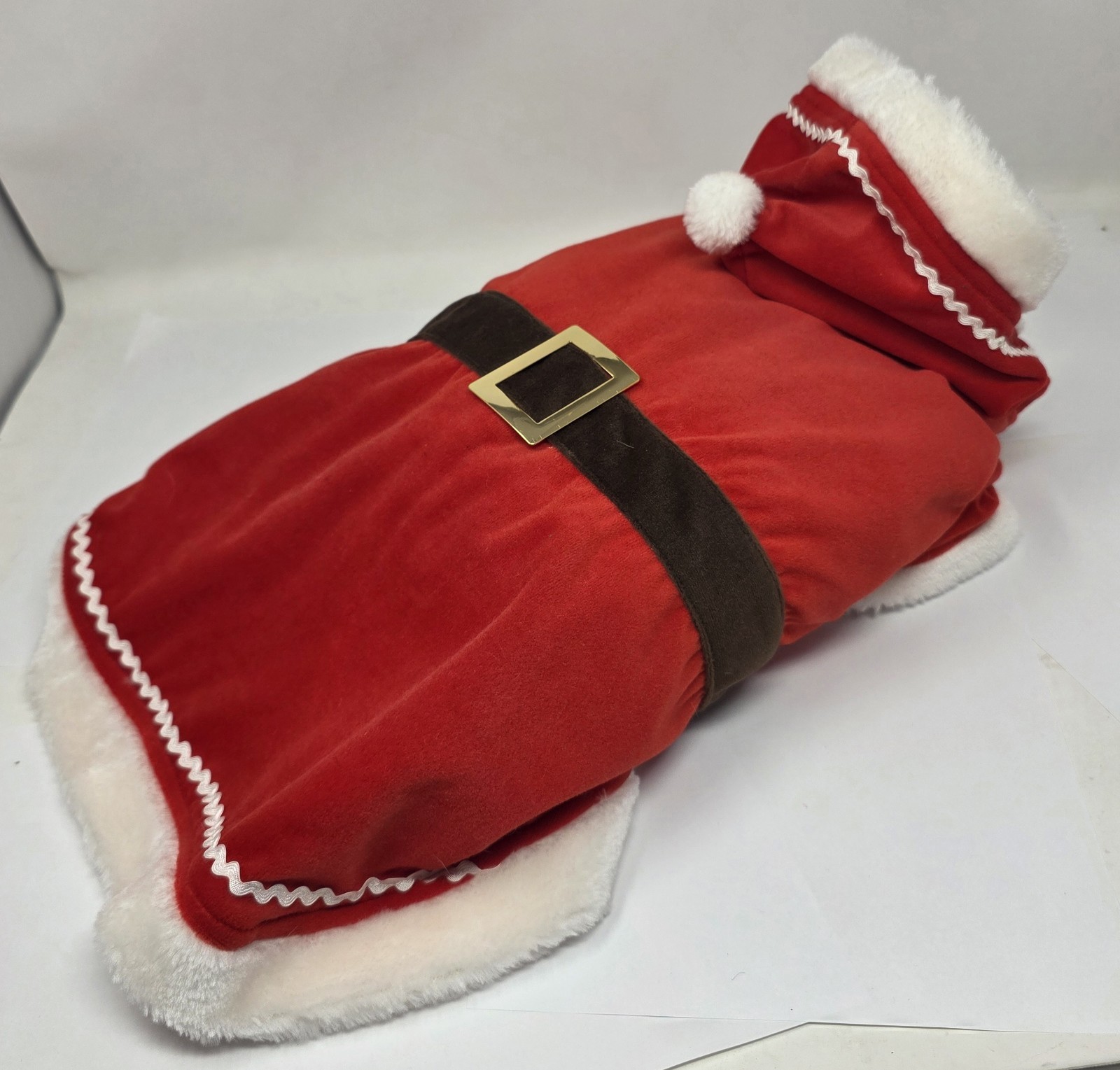 Dog Santa Claus Hoodie/Costume Size: Large Christmas Outfit Attached Hood