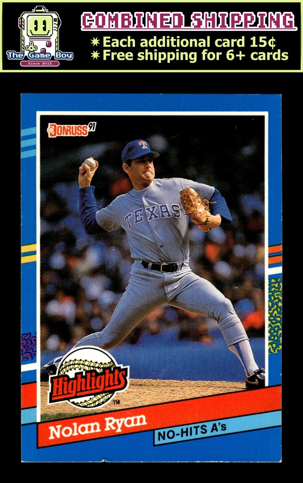 1991 Donruss Bonus Cards #BC-3b Nolan Ryan - Texas Rangers