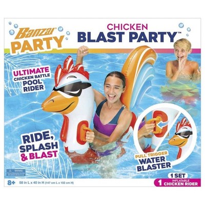 Banzai Party Chicken Blast Party Pool Rider Inflatable