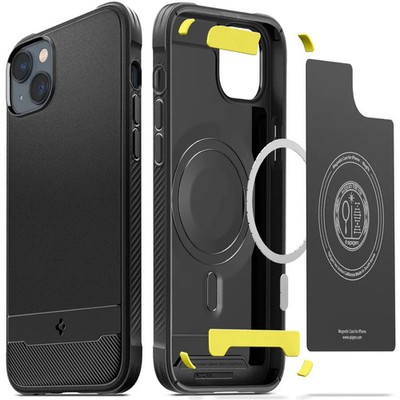 Schutzhülle Spigen Rugged Armor Mag mit Magnet für iPhone 14, Handyhülle Case