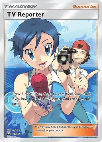 TV Reporter - 167/168 - Pokemon Celestial Storm Sun & Moon Full Art Rare Card MP