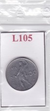 L105 Moneta Coin ITALIA Repubblica Italiana 50 Lire Vulcano 1975
