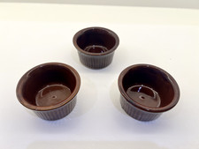 Pearsons of Chesterfield Derbyshire - pottery ramekins x3 3.5 inches diameter