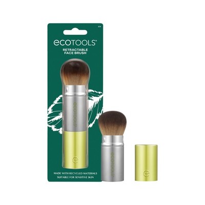 EcoTools Retractable Face Makeup Brush, Kabuki 1 Count (Pack of 1), Green