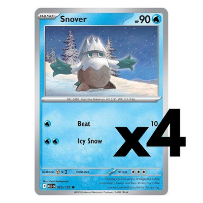 4x Snover - 035/132 - ME01: Mega Evolution (MEG) Pokemon Playset x4